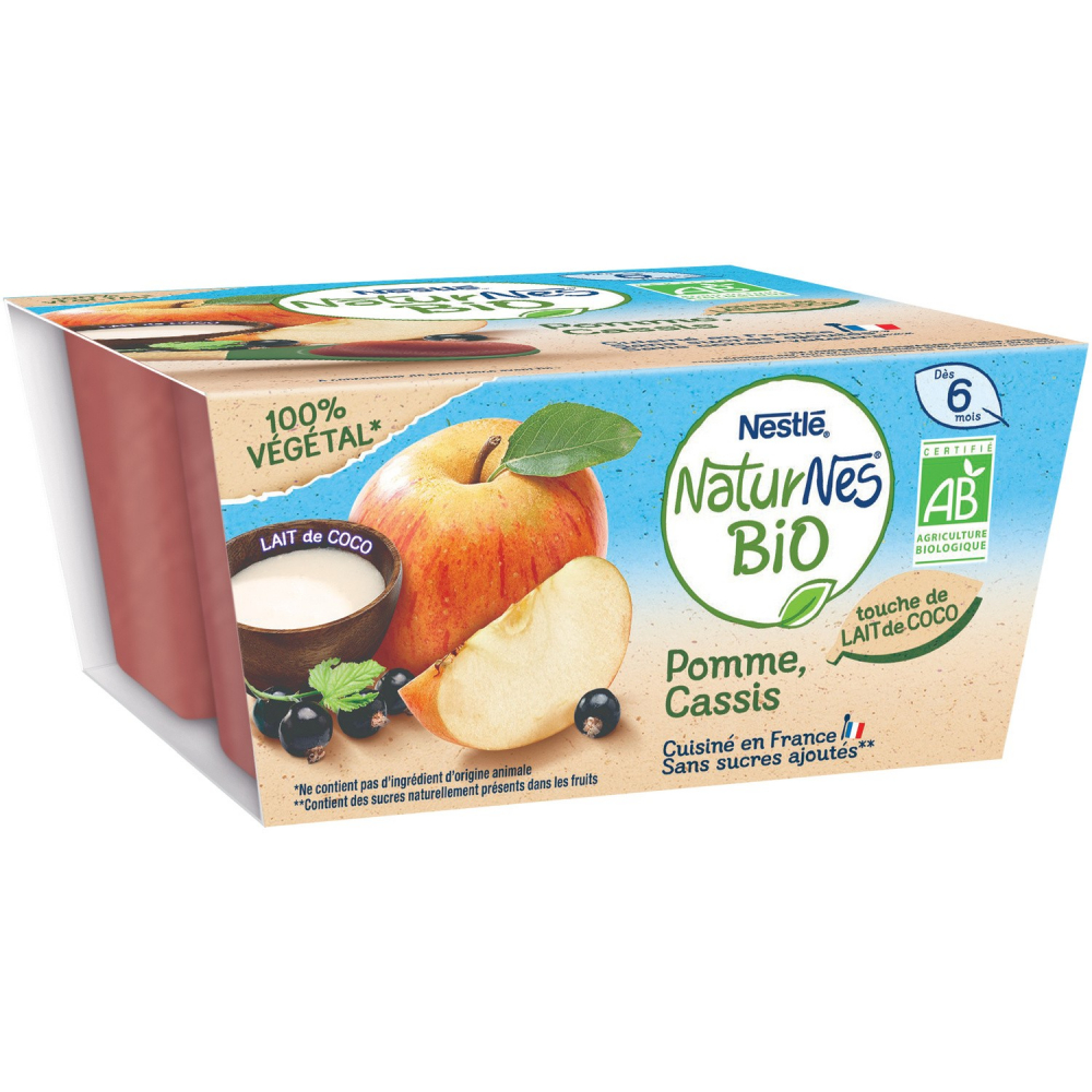 Dessert bébé dès 6 mois pomme cassis lait de coco Bio 360g - NESTLÉ