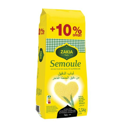 Semoule  Extra Fine 5kg+10% - ZAKIA