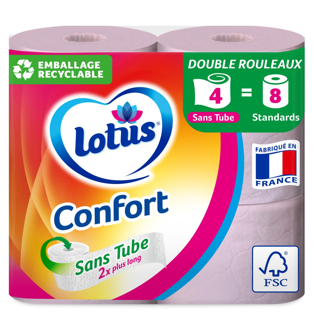 Papier toilette confort sans tube x4 - LOTUS