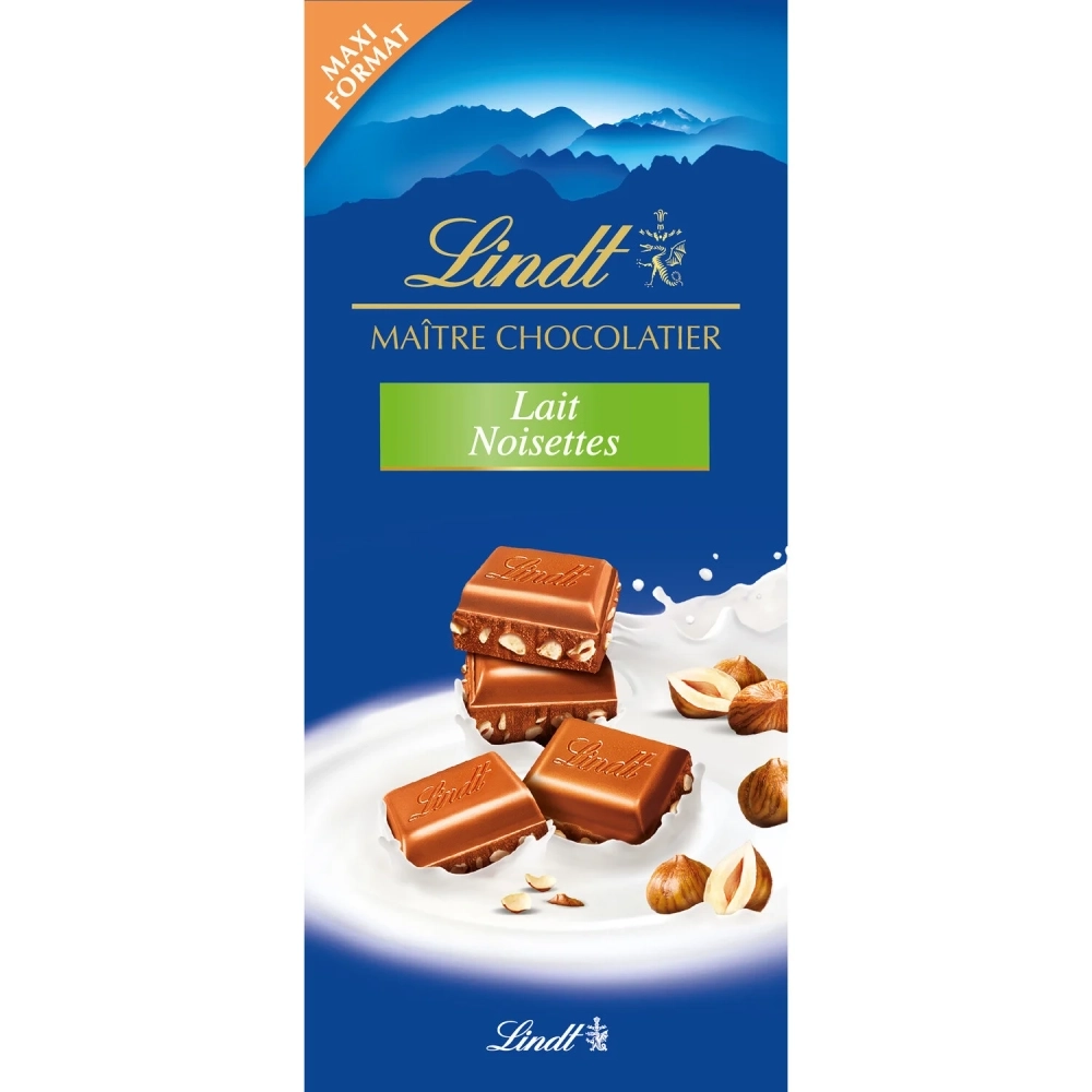 Maître Chocolatier Milk Hazelnuts Bar 190g - LINDT