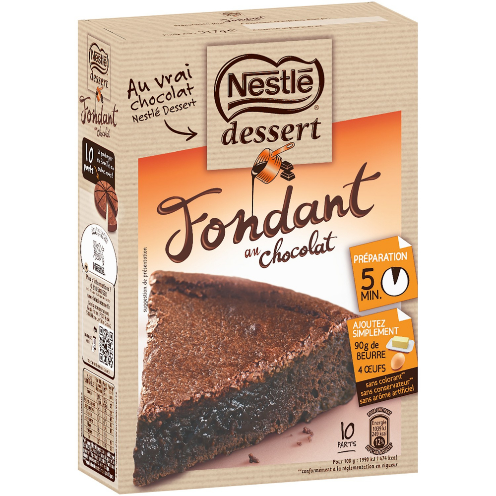 Chocolate fondant cake preparation 317g - NESTLE