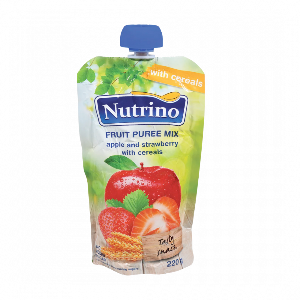 Nutrino Fruit Puree Mix - Apple And Strawberry With Cereals