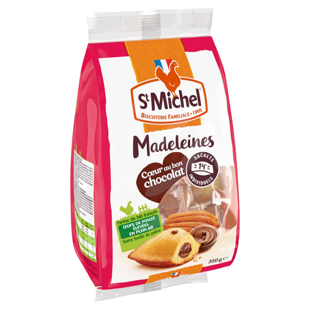Madeleines recheadas com chocolate 350g - ST MICHEL