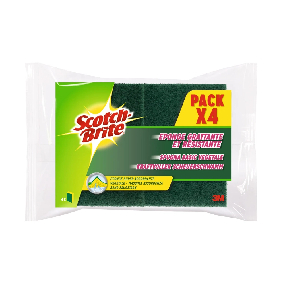 Super absorbent scrubbing sponge with scratching face that rejects classic x2 - Scotch-brite