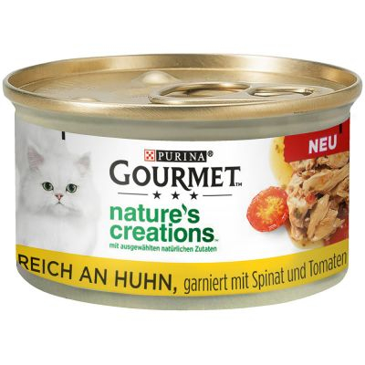 Gourmet Nature Poulet, épinard et tomates 85g - PURINA