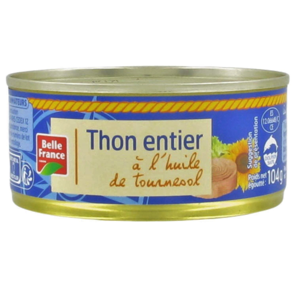 Whole Tuna in Sunflower Oil 160g - BELLE FRANCE