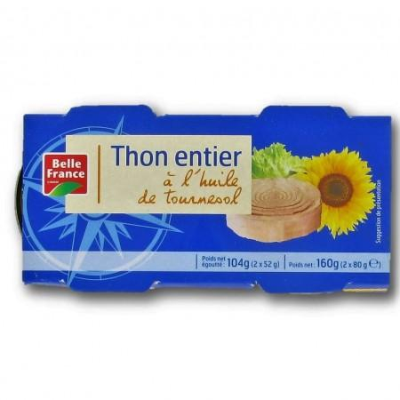 Whole Tuna in Sunflower Oil 2x80g - BELLE FRANCE