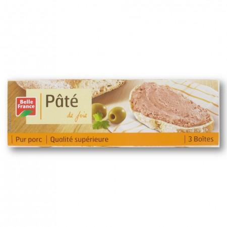 Lot De 3 Boîtes De Pâté De Foie  Pur Porc 1x10 - BELLE FRANCE