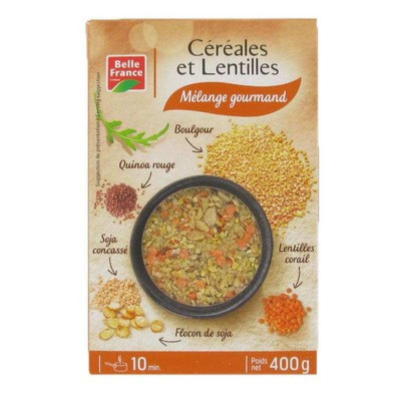 Mix Gourmet de Cereales y Lentejas 400g - BELLE FRANCE