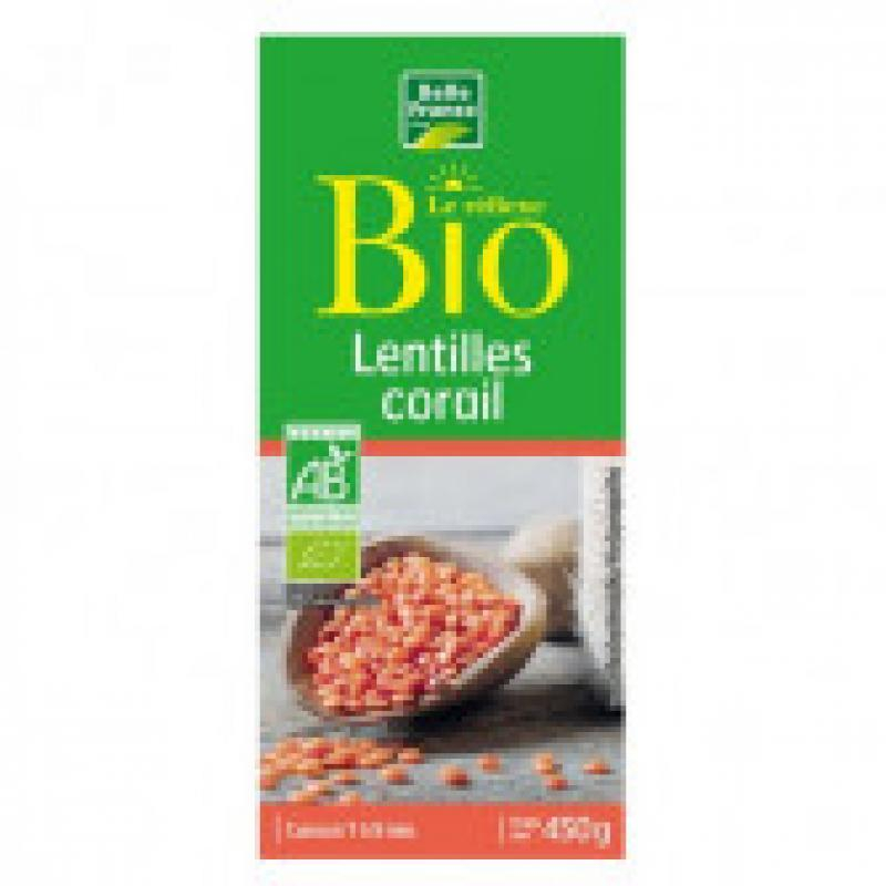 Lentilles Corail Bio 450g - BELLE FRANCE