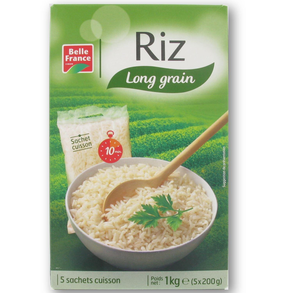 Riz Long Grain 1kg (5x200g) - BELLE FRANCE