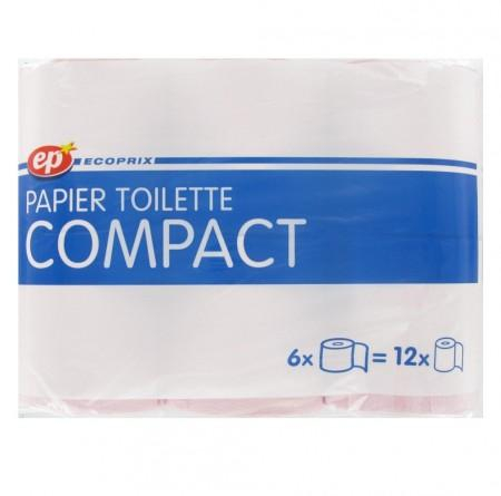 Papier Toilette Compact X6 =12 Rouleaux - Ecoprix