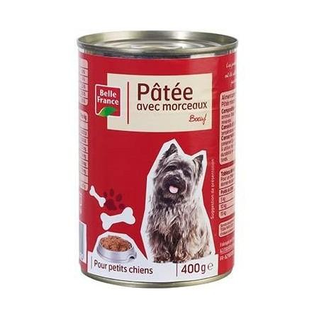 Pâté With Pieces Of Beef For Small Dogs 400g - BELLE FRANCE
