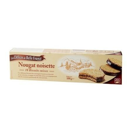 Swiss Biscuits X10 Hazelnut Nougat 100g - Les Délices De Belle France