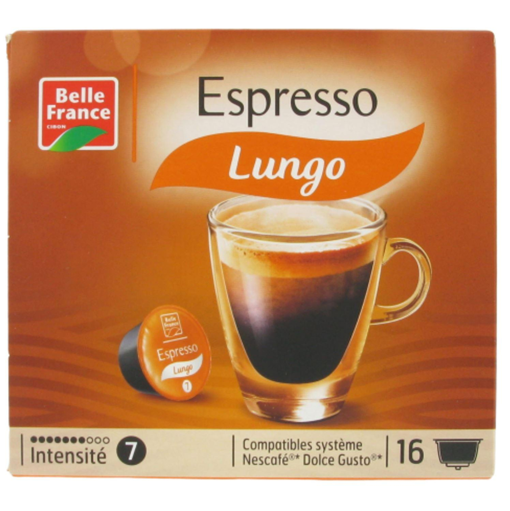 Cápsulas de café Lungo compatíveis com Dolce Gusto X16 - BELLE FRANCE