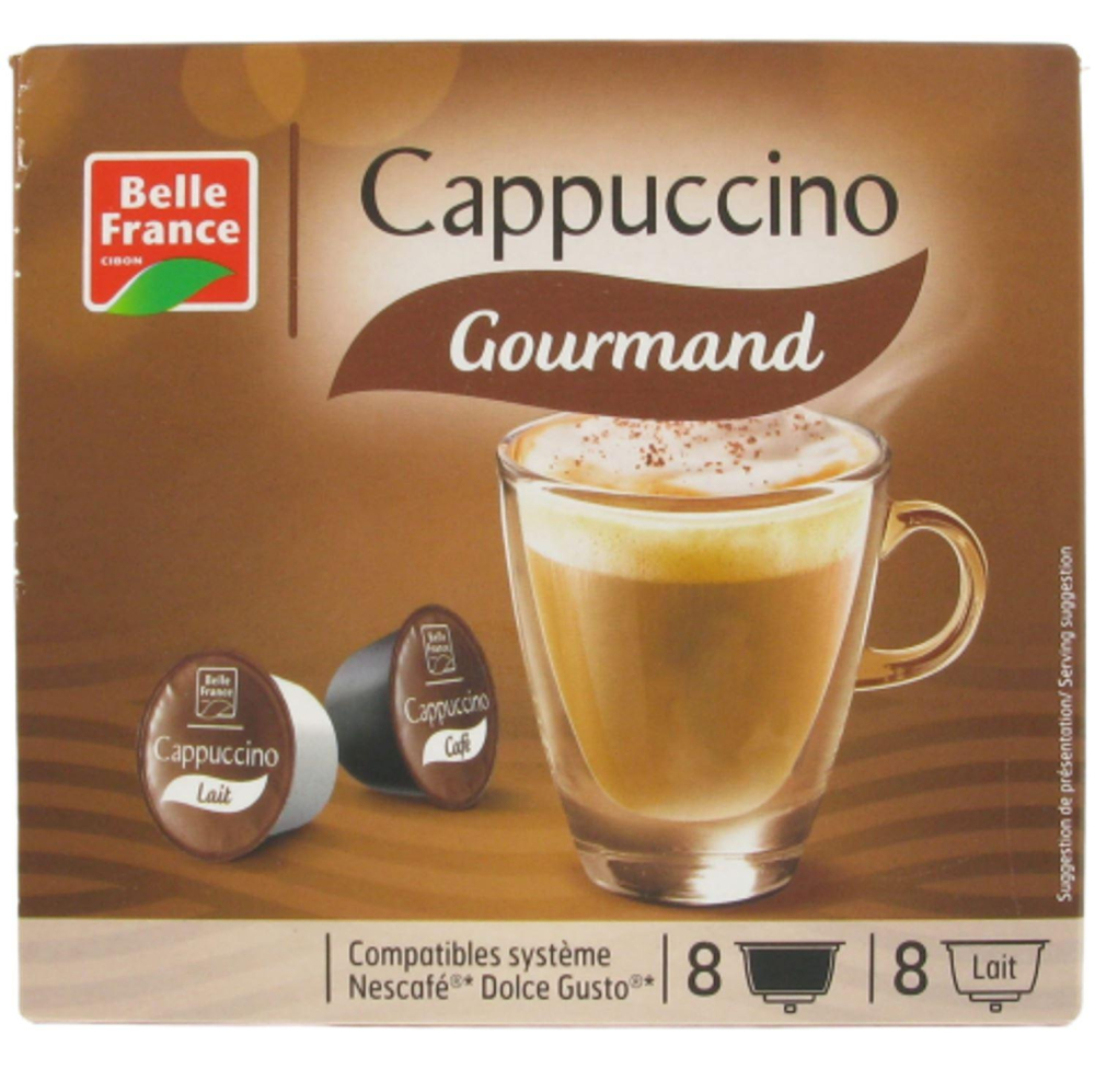 Cafe Capsule Cappuccino Compatible Dulce Gusto X16 - BELLE FRANCE