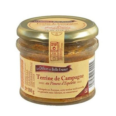 Terrine De Campagne Au Piment D'espelette  180 G - Les DÉlices De Belle France