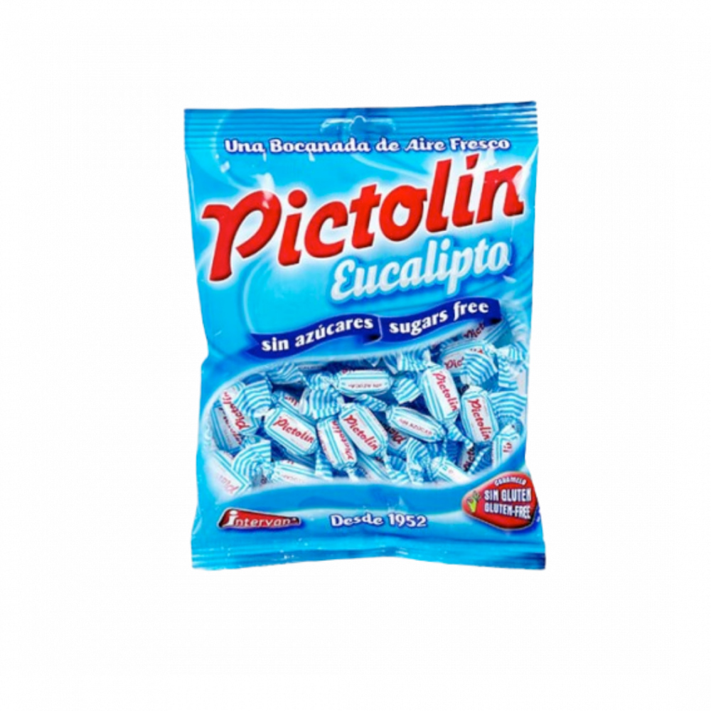 Pictolin Clasico- Mint Eucalyptus Candies - Sugars Free Candies Bag 12x65g