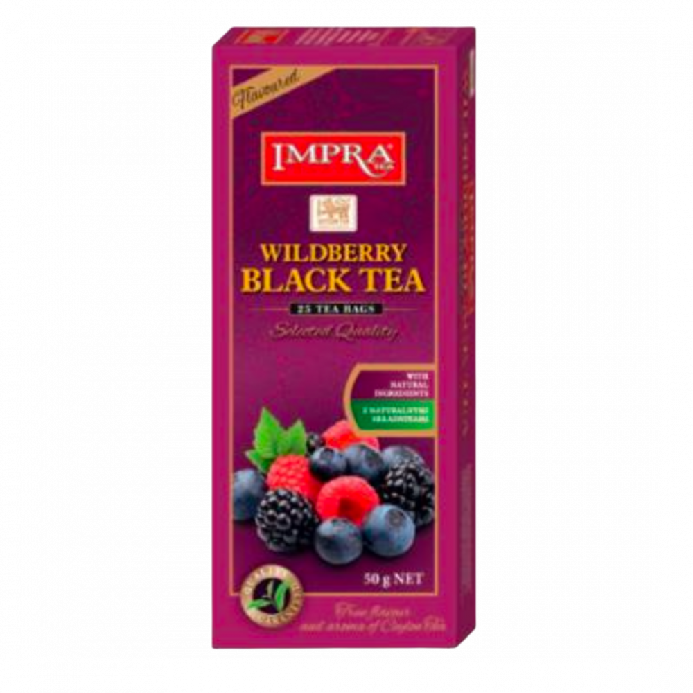 Impra,  Black Tea,  Flavoured Wildberry âwith Natural Piecesâ  2gx25x24,