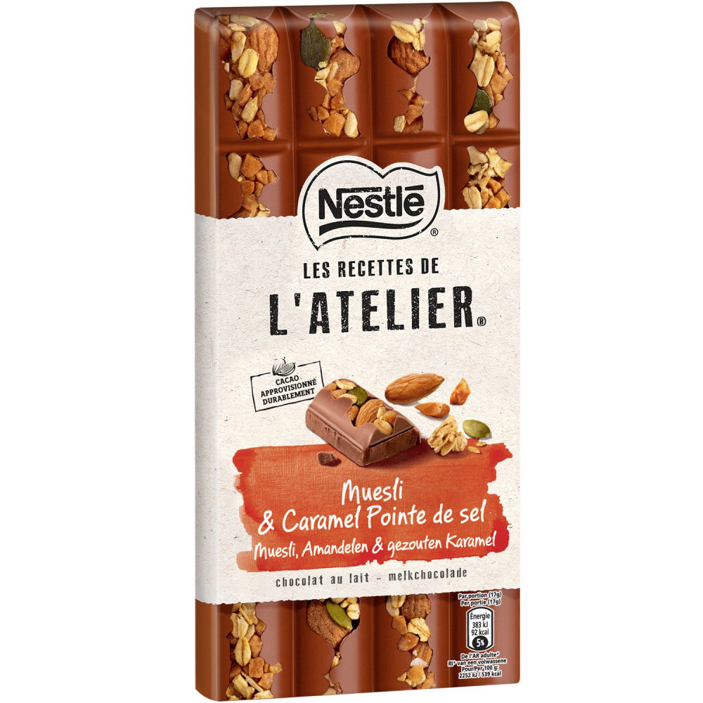 Tablette de chocolat au lait; muesli 170g - NESTLÉ