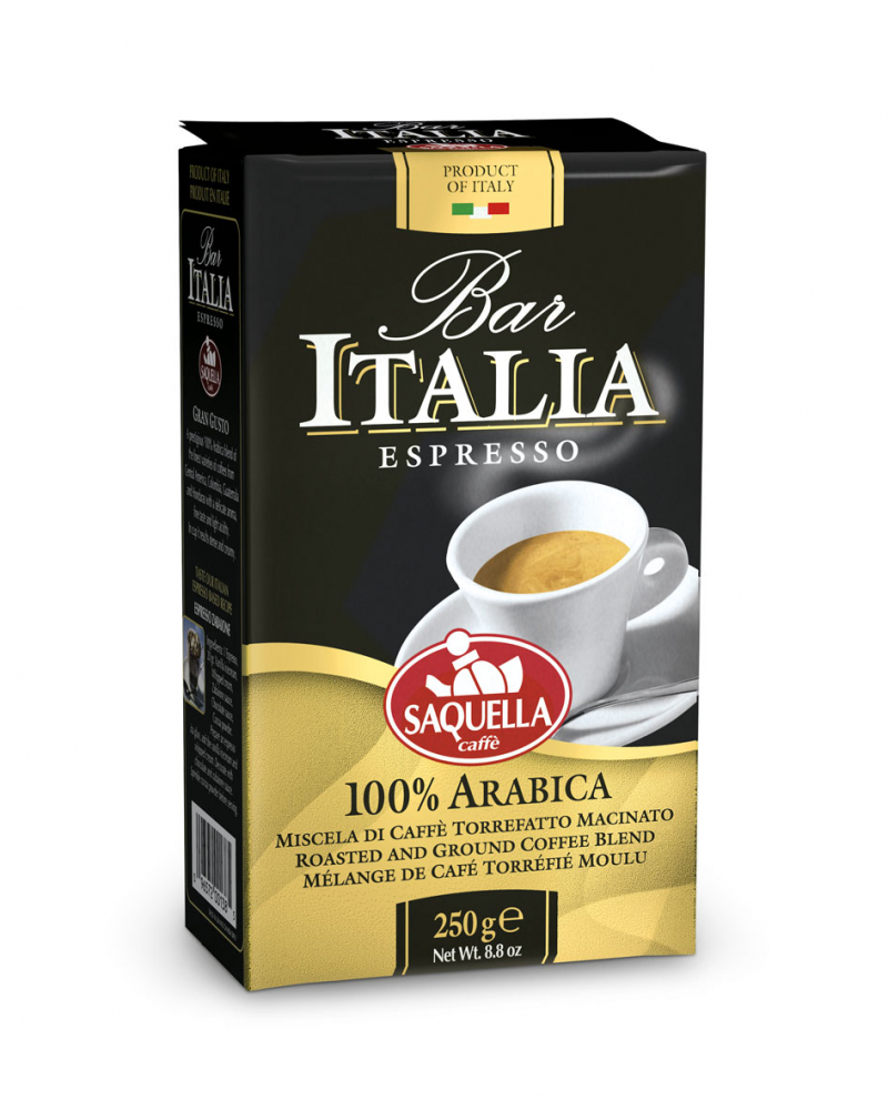 Bar Italia 100% Arabica-ground Coffee 250 Gr. Vacuum Bag