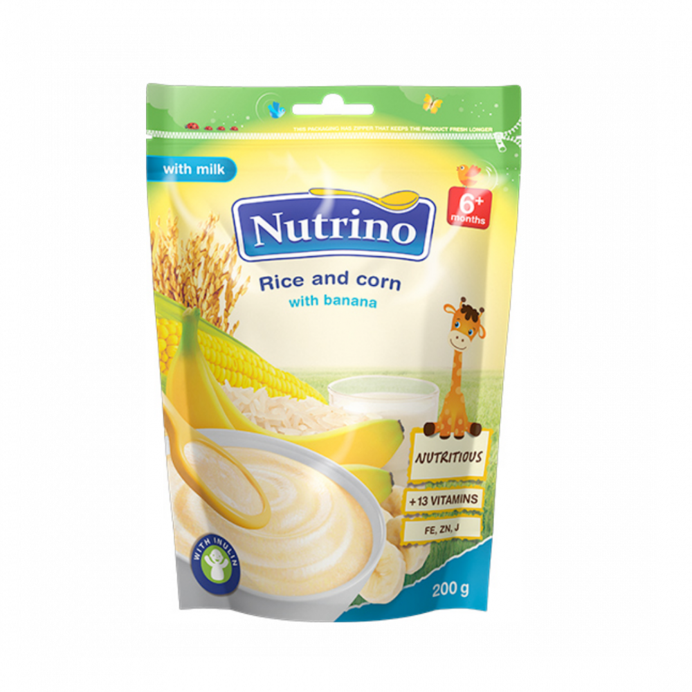 Nutrino With Milk - Rice And Corn With Banana