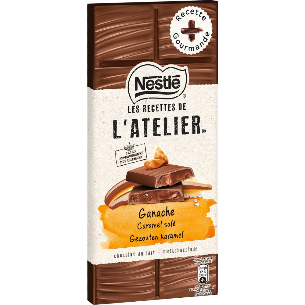 Tablette de chocolat au lait ganache caramel 150g - NESTLÉ