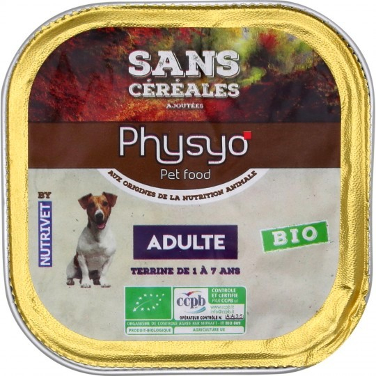Pâtée pour chiens adultes sans céréales 150g - PHYSYO