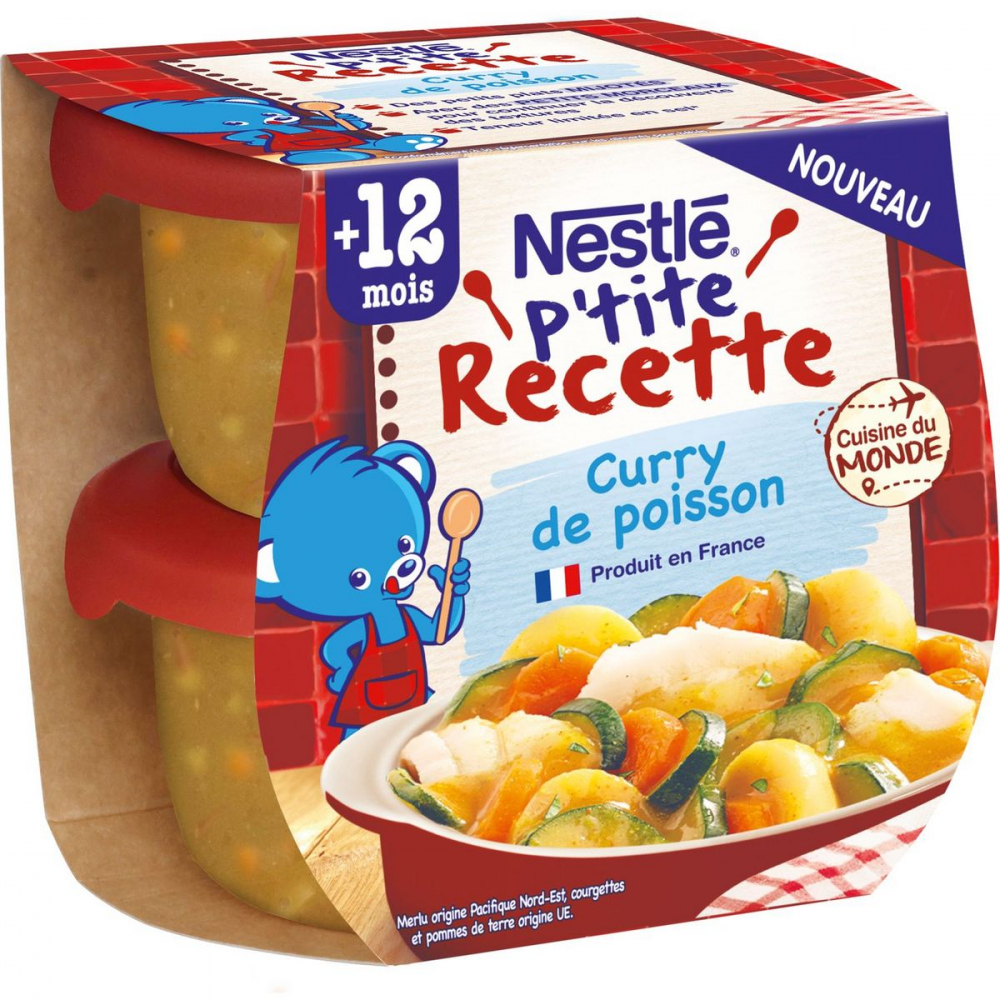 Plat bébé curry de poisson P'tite recette 200g - NESTLE