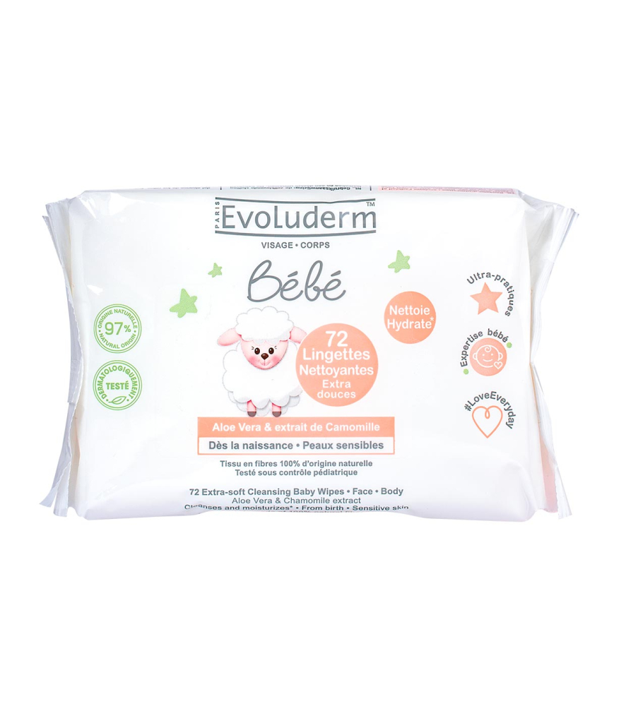 Lingettes Bébés X72 - Evoluderm