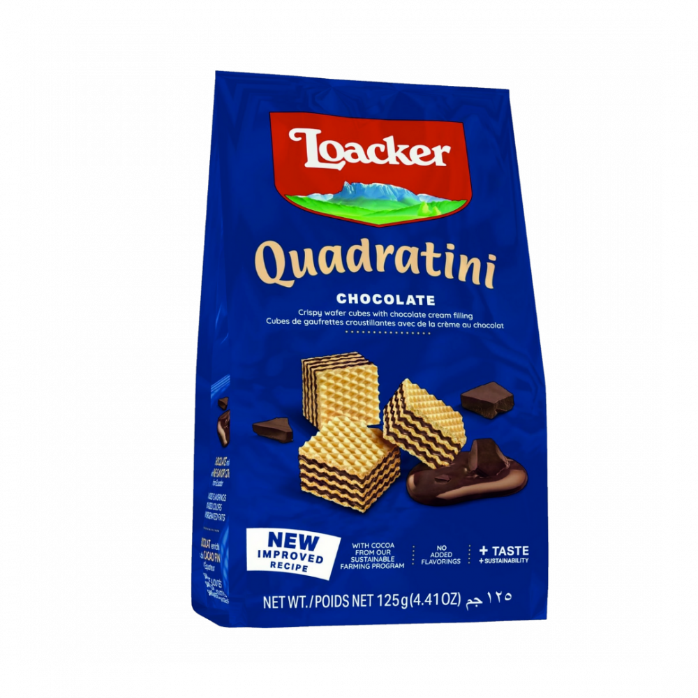 Loacker Quadratini Chocolate 125gr Cx12