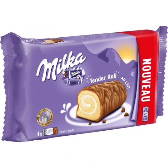 Rollo tierno chocolate con leche x4 148g - MILKA