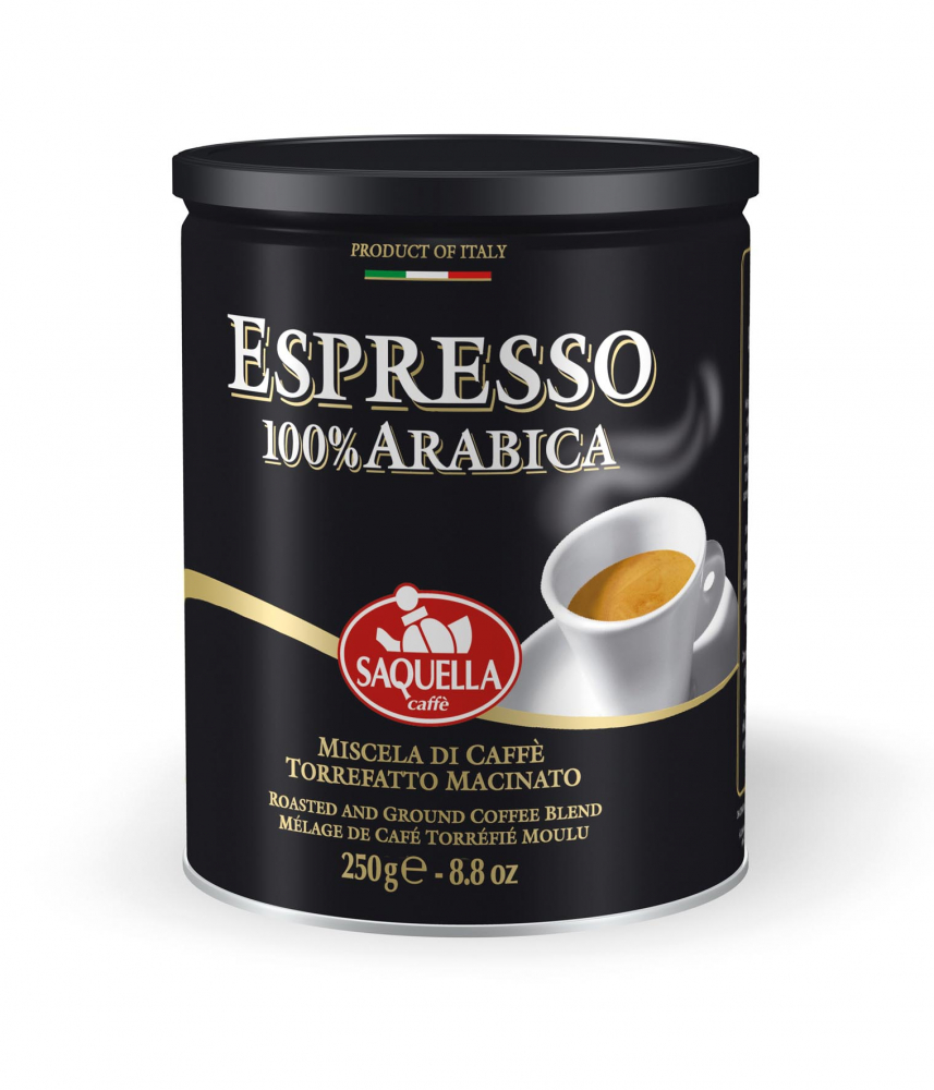 100% Arabica Espresso-ground Coffee 250 Gr. Tin