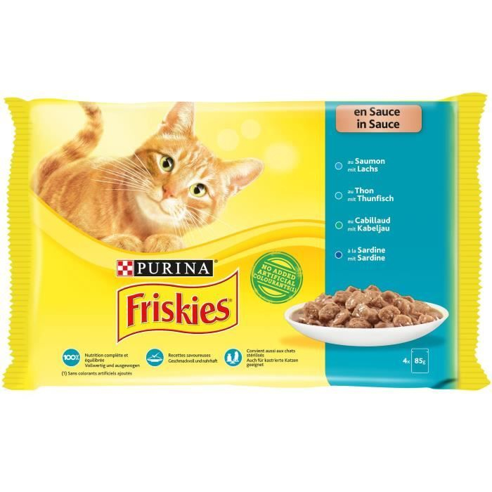 Pâtée pour chat en sauce Friskies 4x85g - PURINA