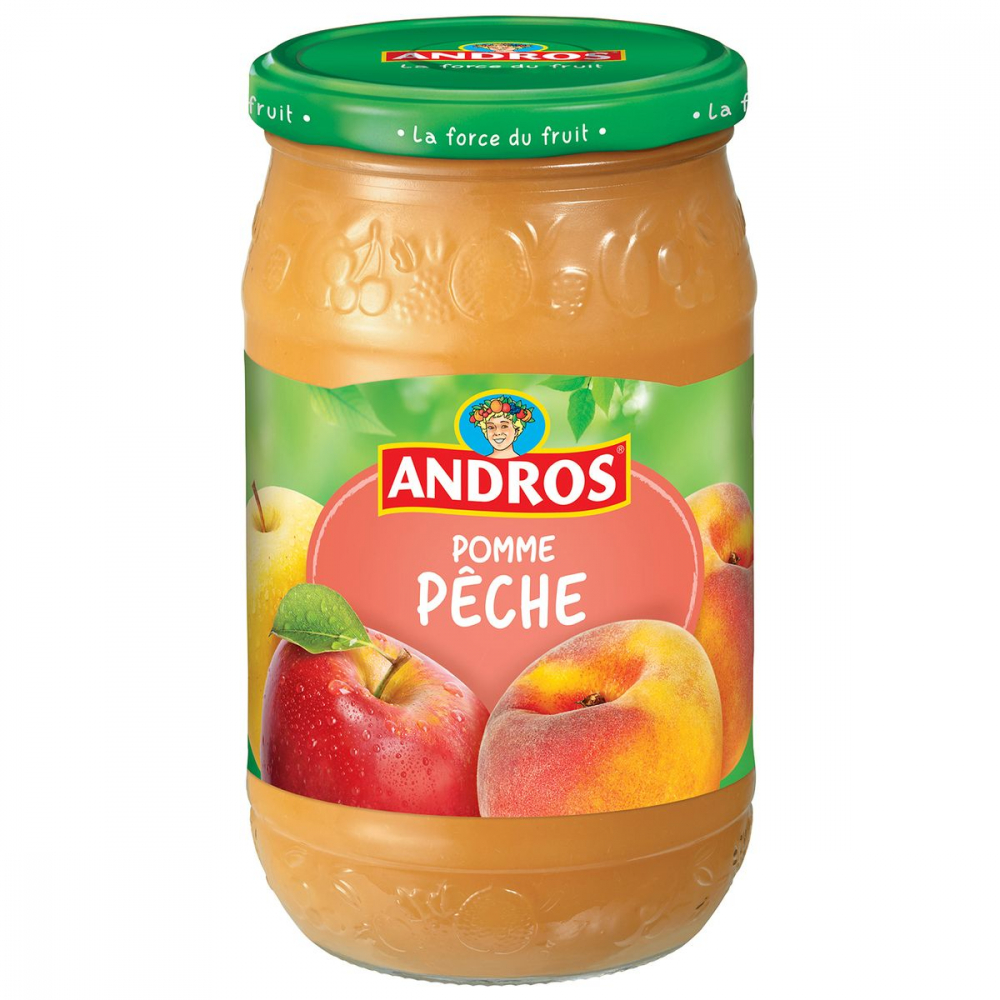 Apple/peach compote 730g - ANDROS