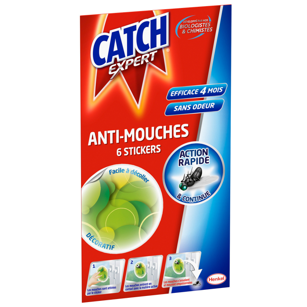 Anti-Fliegen-Aufkleber, grün, 6 Stück – CATCH