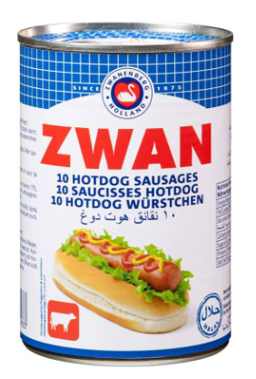 Salchichas De Carne De Pollo Hot Dog (24 X 400 G) - ZWAN