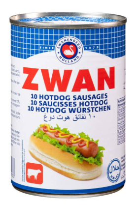 热狗鸡肉牛肉香肠（24 X 400 G） - ZWAN