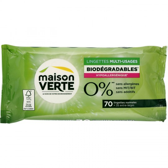 Lingtette multiusos Biodegradables x70 - MAISON VERTE