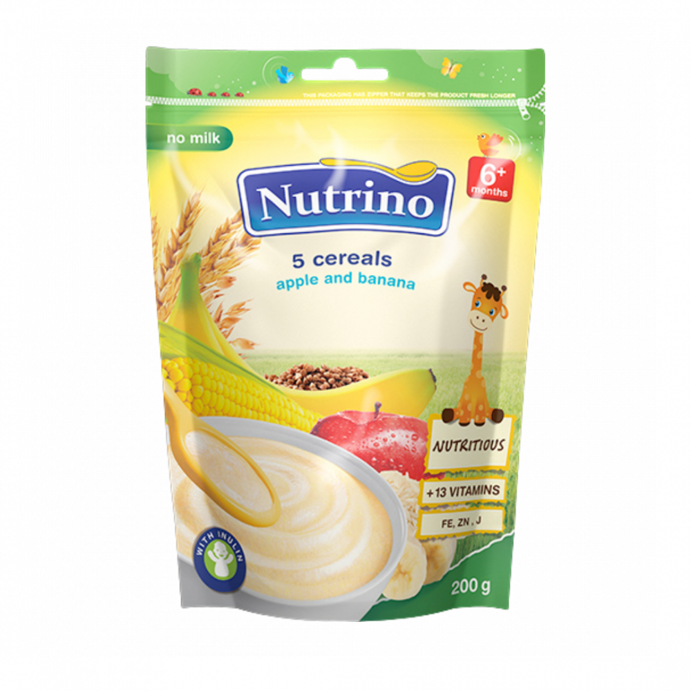 Nutrino Without Milk - 5 Grains Apple And Banana