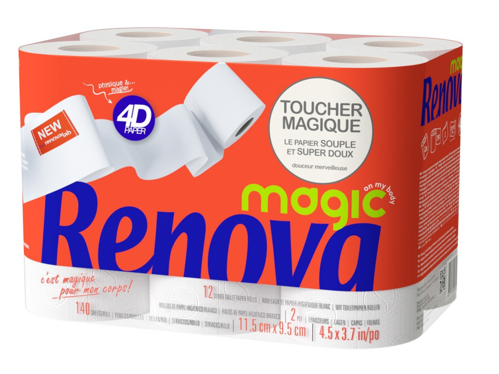 Papiertoilette Magic 4D x12 - RENOVA