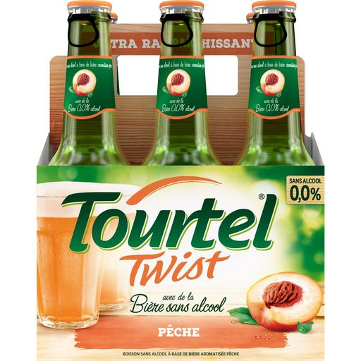 Bière Sans Alcool au Jus de Pêche, 6x27,5cl - TOURTEL