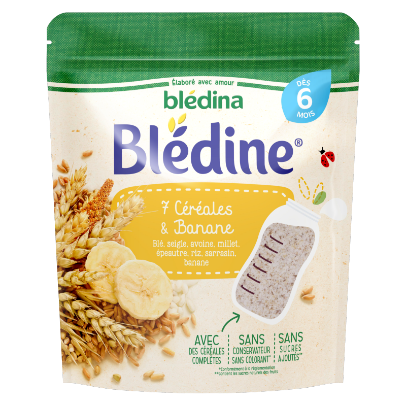 Céréale Blédine 7 céréales et banane en poudre dès 6 mois 200g - BLÉDINA