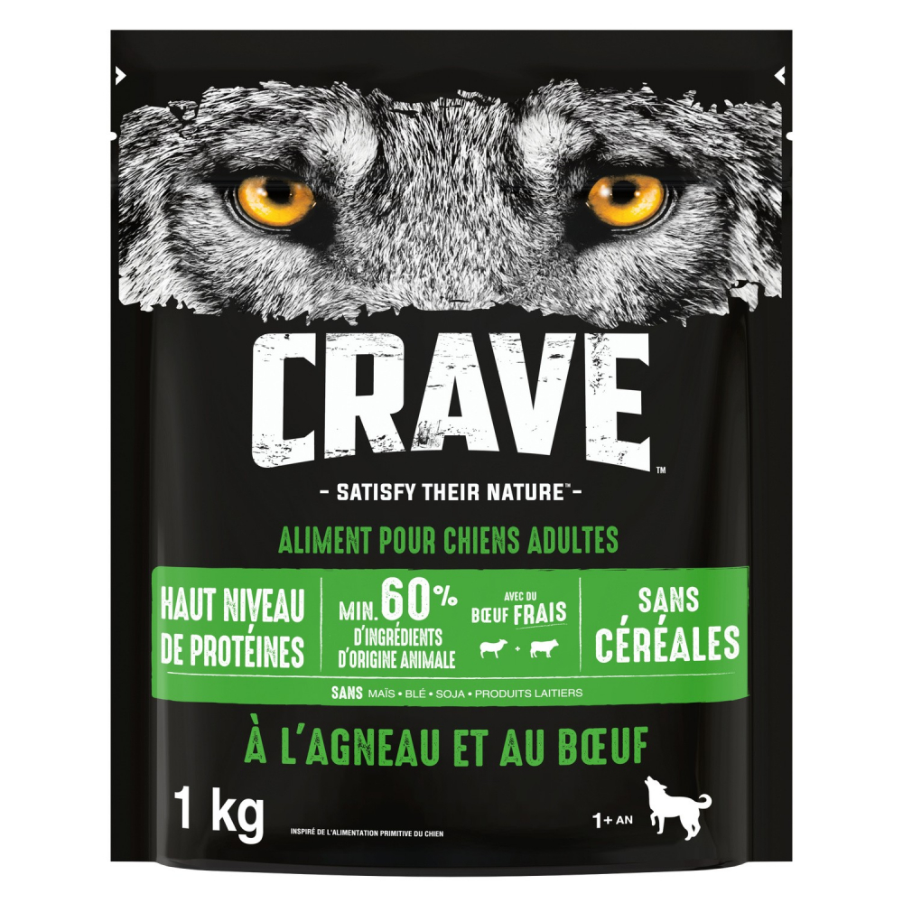 Cibo per cani con agnello e manzo 1Kg - CRAVE