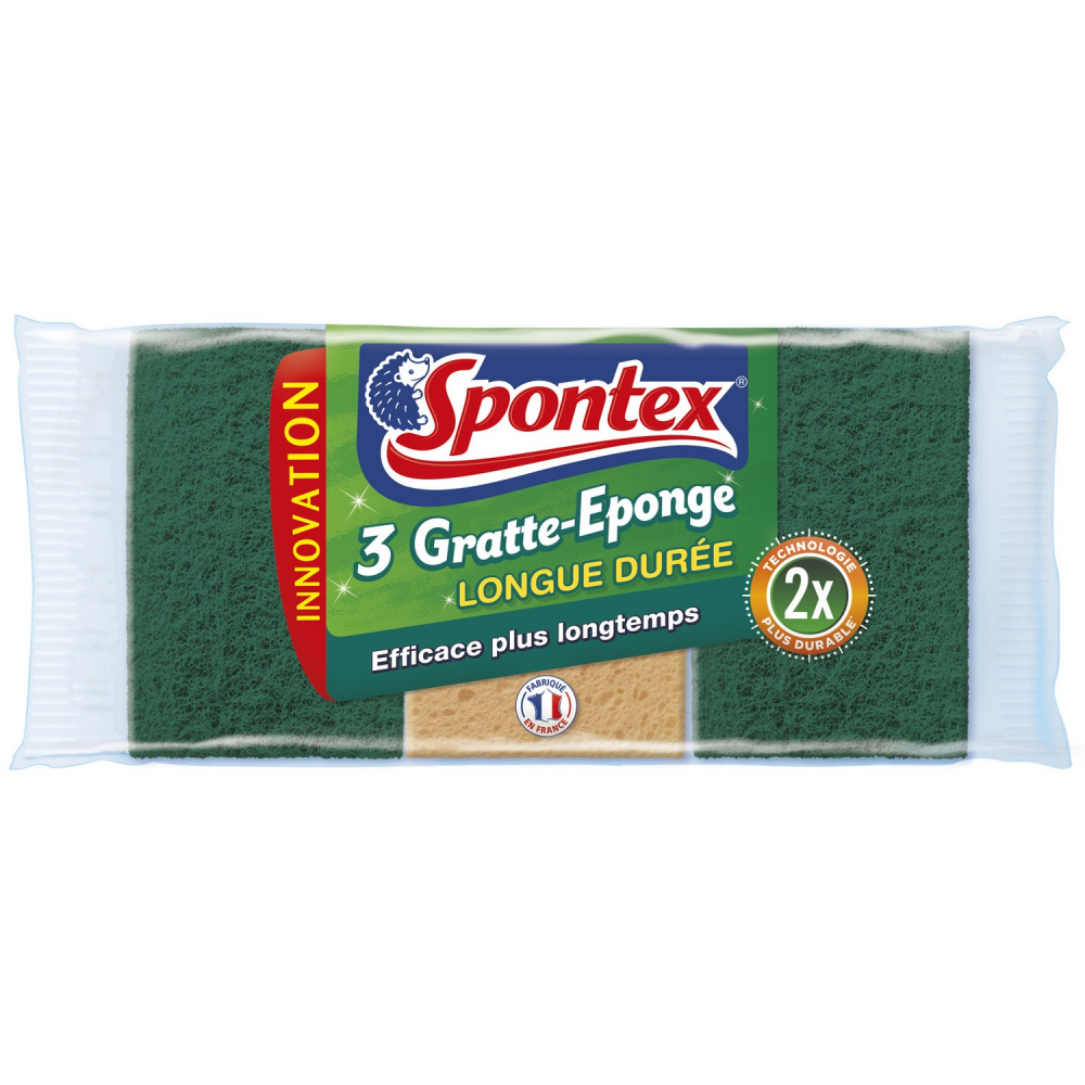 Long-lasting sponge scraper x3 - SPONTEX