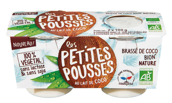 Yaout Brassé Nature de Coco 100% Végétal.2x100g - LES PETITES POUSSES