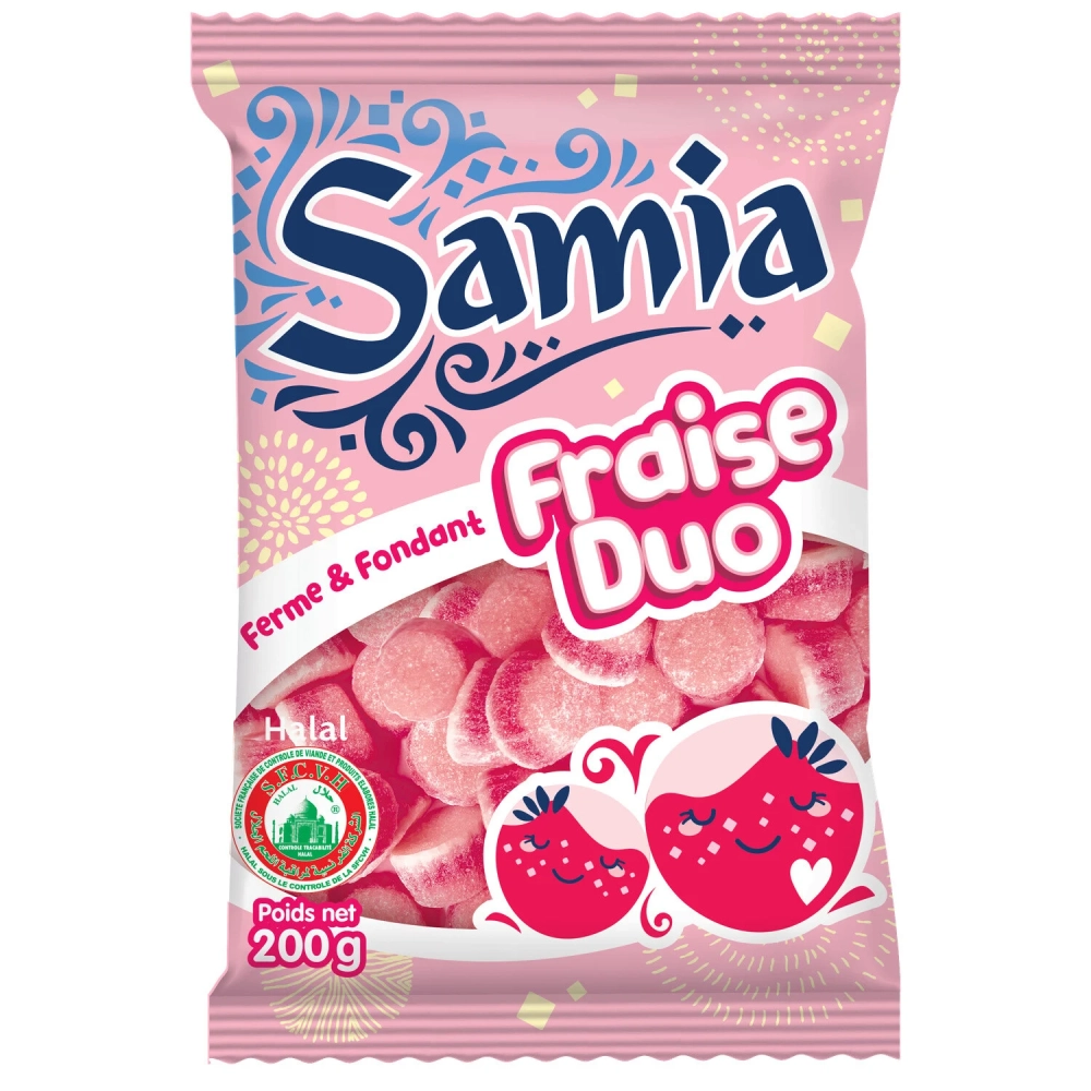 Bonbons Fraise Duo Halal 200g - SAMIA