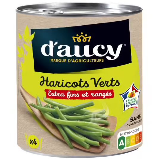 Haricots Verts Extra Fins, 440g - D'AUCY