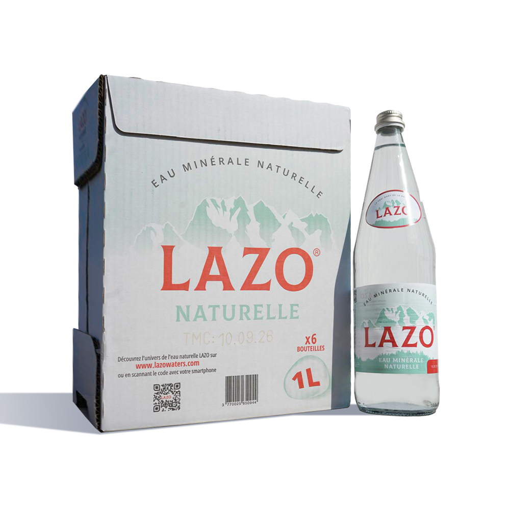 Maji ya asili ya madini kwenye glasi 1L - LAZO