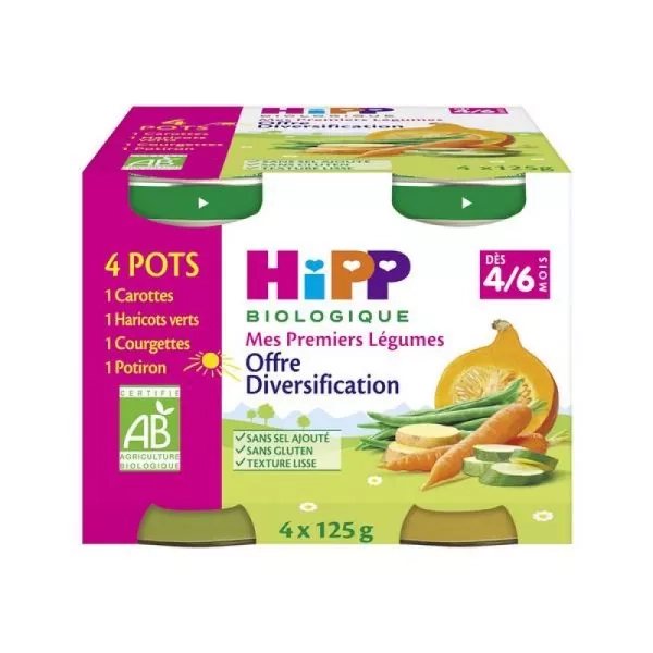 Macetas Ecológicas Mis Primeras Verduras Oferta Diversificación 4x125g - HIPP